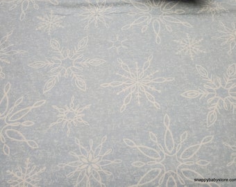 Christmas Flannel Fabric - Northern Lights Large Snowflakes - By the yard - 100% Cotton Flannel