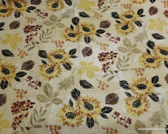 Flannel Fabric - Sunflower Stamp - By the yard - 100% Cotton Flannel