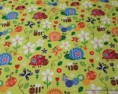 Flannel Fabric - Nature Friends - By the yard - 100% Cotton Flannel