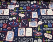 Flannel Fabric - Casino Night - By the yard - 100% Cotton Flannel