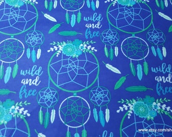 Flannel Fabric - Wild Free Dreamcatcher - By the yard - 100% Cotton Flannel