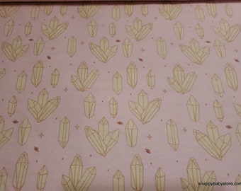 Flannel Fabric - Moon Child Crystal Pink - By the yard - 100% Cotton Flannel