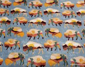 Flannel Fabric - Desert Buffalo - By the yard - 100% Cotton Flannel