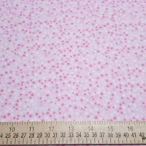 Flannel Fabric Pink Stars on Light Pink By the yard 100% Cotton Flannel image 2