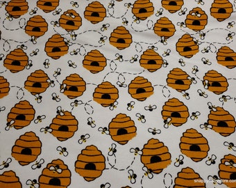 Flannel Fabric - Beehive Buzz - By the yard - 100% Cotton Flannel