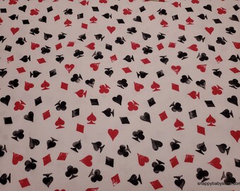 Flannel Fabric - Playing Card Icons - By the yard - 100% Cotton Flannel