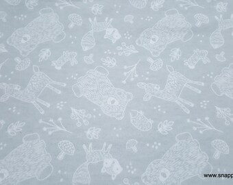 Flannel Fabric - Forest Outline - By the yard - 100% Cotton Flannel