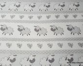 Flannel Fabric - Gray Dotted Sheep - By the yard - 100% Cotton Flannel