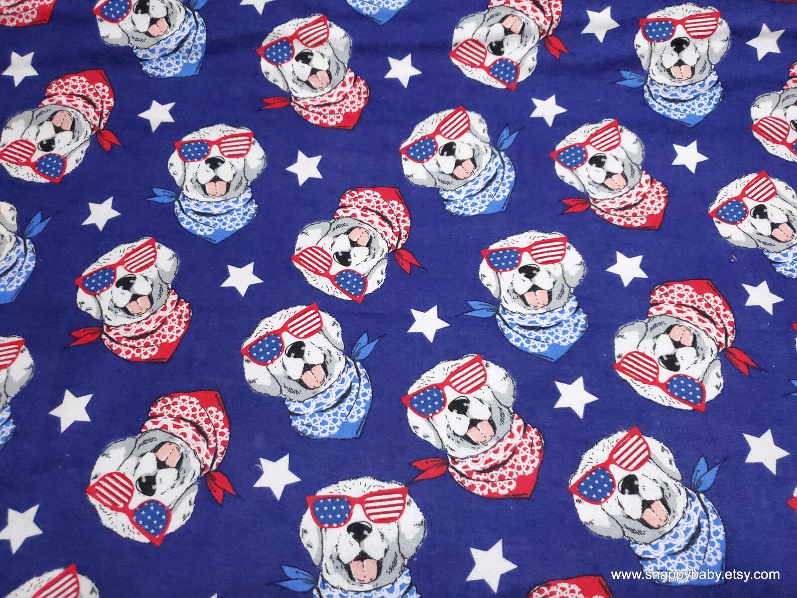 Flannel Fabric USA Dogs by the Yard 100 Cotton Flannel Etsy