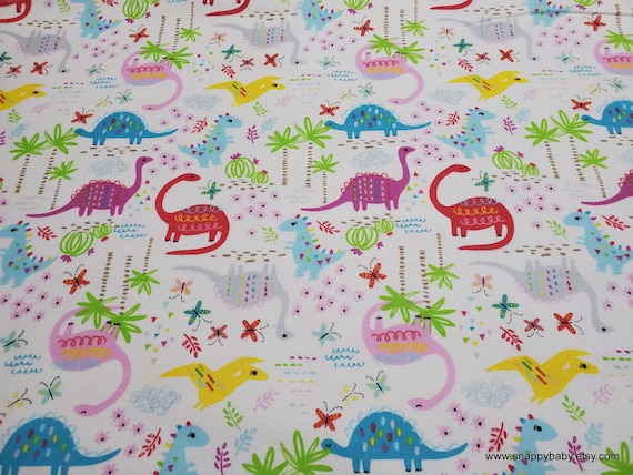 Flannel Fabric - Pattern Trap Dino - By the Yard - 100% Cotton Flannel