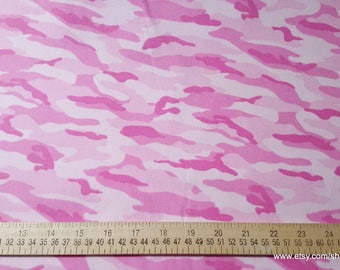 Flannel Fabric - Pink Camo - By the yard - 100% Cotton Flannel