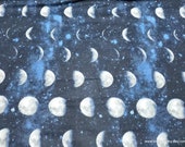 Flannel Fabric - Moon Phases - By the yard - 100% Cotton Flannel