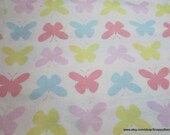 Flannel Fabric - Butterflies - By the yard - 100% Cotton Flannel