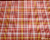 Flannel Fabric - Coral Multi Plaid - By the Yard - 100% Cotton Flannel