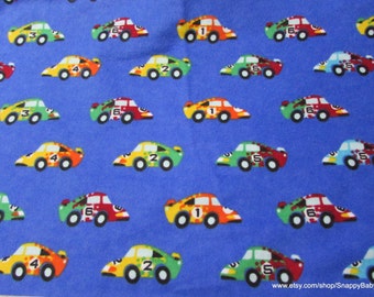 Flannel Fabric - Speedster Cars - By the yard - 100% Cotton Flannel