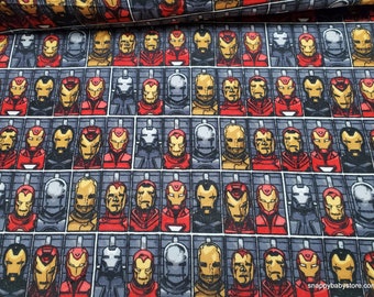 Character Flannel Fabric - Ironman Evolves - By the yard - 100% Cotton Flannel