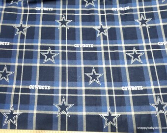 Team Flannel Fabric - Dallas Cowboys Plaid - By the yard - 100% Cotton Flannel