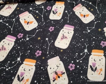 Flannel Fabric - Bug Catchers on Constellations - By the yard - 100% Cotton Flannel