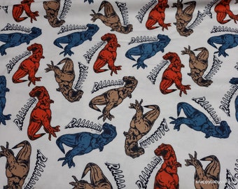 Flannel Fabric - Scary Trex - By the yard - 100% Cotton Flannel