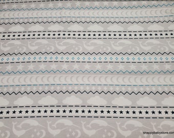 Flannel Fabric - Galactic Celestial Narwhal Fair Isle Gray - By the yard - 100% Cotton Flannel