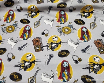 Character Flannel Fabric - Nightmare Before Christmas Happy Times - By the Yard - 100% Cotton Flannel