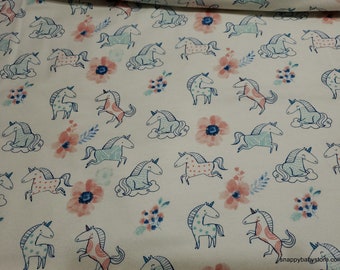 Flannel Fabric - Sweet Cloud Nine Horses - By the yard - 100% Cotton Flannel