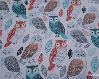 Flannel Fabric - Arrows Owls - By the yard - 100% Cotton Flannel