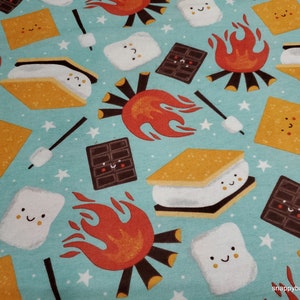 Flannel Fabric Camp Smores By the Yard 100% Cotton Flannel image 1