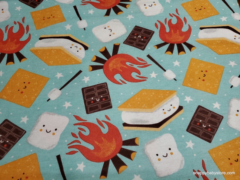 Flannel Fabric Camp Smores By the Yard 100% Cotton Flannel image 1