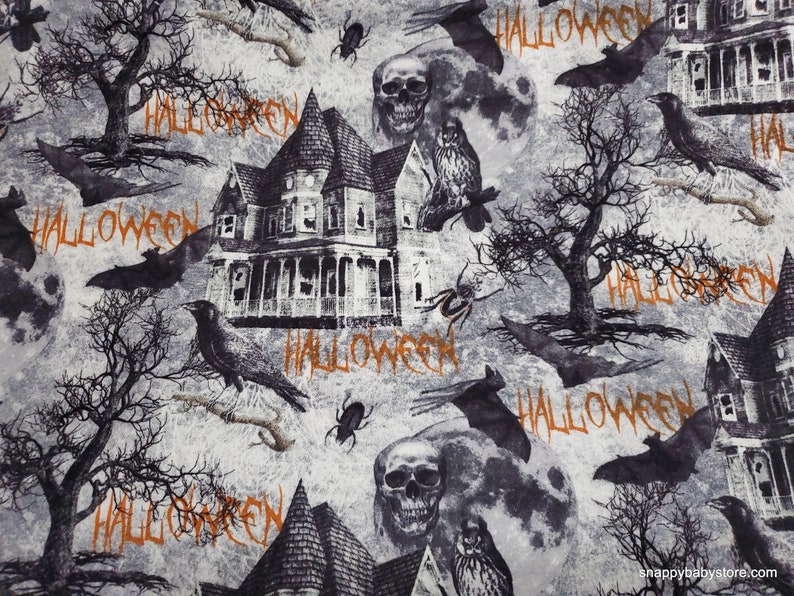 Flannel Fabric Haunted House By the yard 100% Cotton Flannel image 3