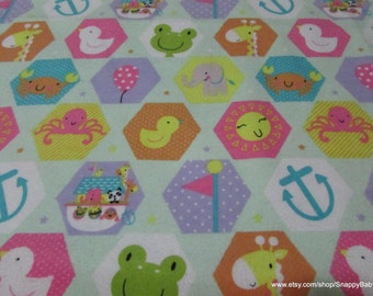 Flannel Fabric - Baby Geo - By the yard - 100% Cotton Flannel