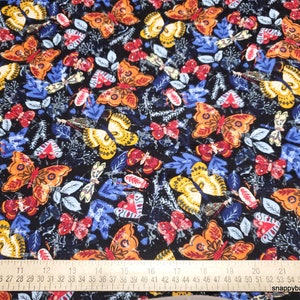 Flannel Fabric Poppy Butterflies By the yard 100% Cotton Flannel image 2