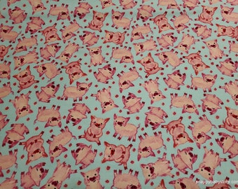 Flannel Fabric - Pigs Packed - By the yard - 100% Cotton Flannel