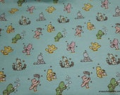 Character Flannel Fabric - Care Bears Playful Blue - By the yard - 100% Cotton Flannel
