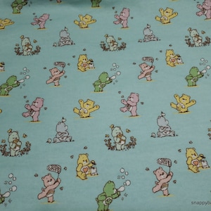 Character Flannel Fabric - Care Bears Playful Blue - By the yard - 100% Cotton Flannel