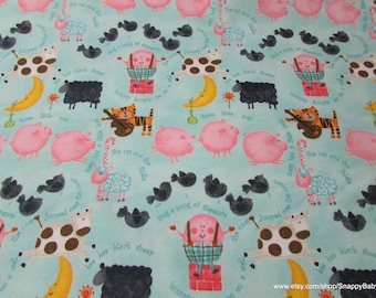 Flannel Fabric - Nursery Rhyme Allover - By the yard - 100% Cotton Flannel