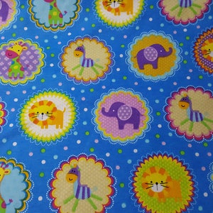 Flannel Fabric - Animal Medallions - By the yard - 100% Cotton Flannel