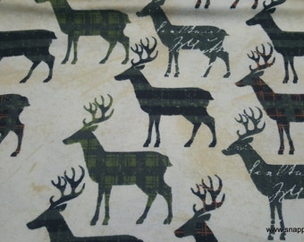 Flannel Fabric - Autumn Patterned Trap Animals - By the yard - 100% Cotton Flannel