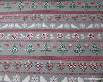 Christmas Flannel Fabric - Nature Winter Knit - By the yard - 100% Cotton Flannel