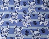 Flannel Fabric - Bulldog Blue Stripe - By the yard - 100% Cotton Flannel
