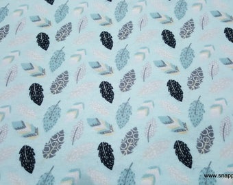 Flannel Fabric  - Logan Feathers - By the yard - 100% Cotton Flannel