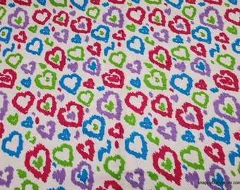 Flannel Fabric - Heart Cheetah - By the Yard - 100% Cotton Flannel