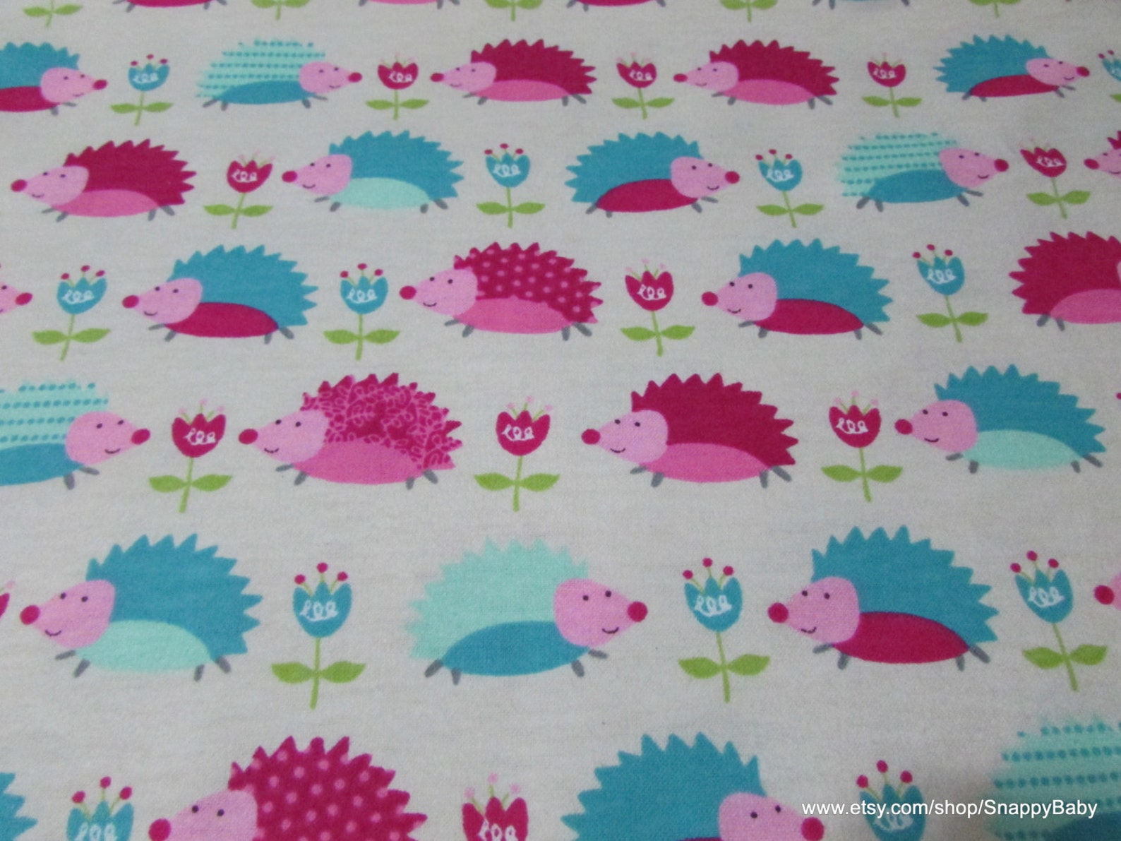 Flannel Fabric Forest Hedgehog by the Yard 100 Cotton Etsy