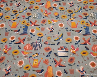 Flannel Fabric - Funky Fall Garden - By the yard - 100% Cotton Flannel