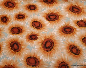 Flannel Fabric - Large Sunflowers - By the yard - 100% Cotton Flannel