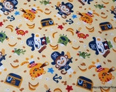 Flannel Fabric - Captain Monkey - By the yard - 100% Cotton Flannel