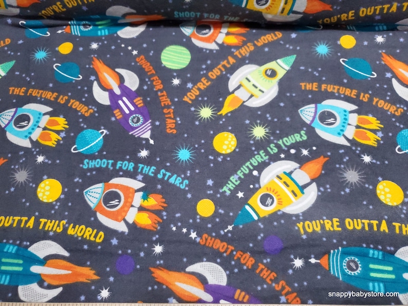 Flannel Fabric Out of This World By the yard 100% Cotton Flannel image 1