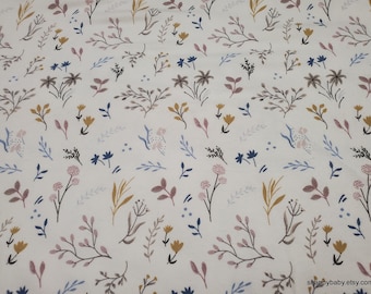 Flannel Fabric - Tossed Multi Floral - By the Yard - 100% Cotton Flannel