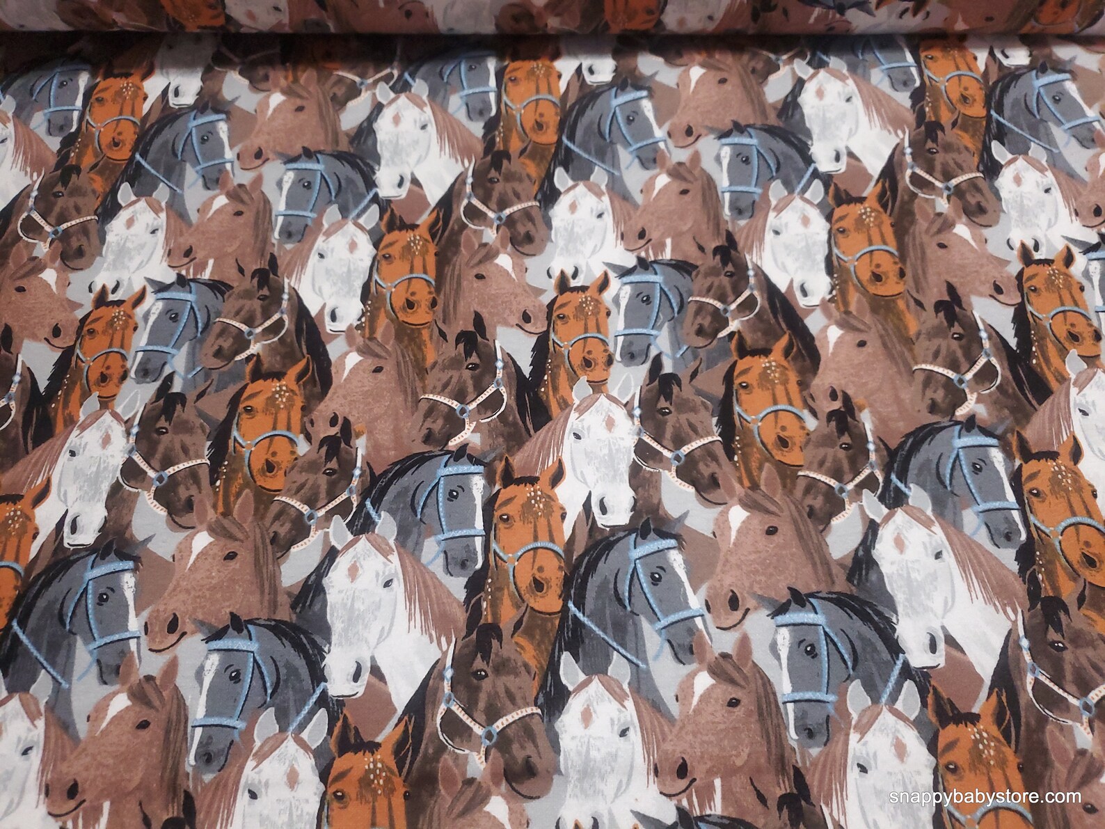 Flannel Fabric Horse Heads by the Yard 100 Cotton Etsy