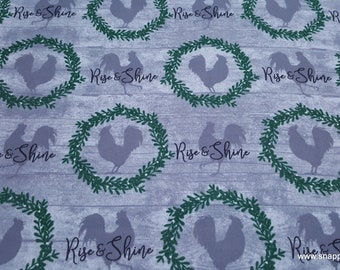 Flannel Fabric - Rise and Shine Rooster- By the yard - 100% Cotton Flannel
